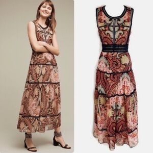 RANNA GILL 🧶 Paisley Sleeveless Midi Dress - Size 8